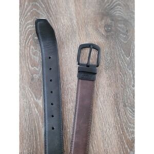 Mens Reversible Belt Black Brown Synthetic Leather Mens Size 42 #2